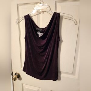 Elegant Brown Drape Neck Top
